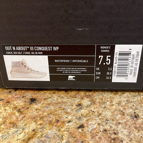 Sorel Out N About III Conquest waterproof sneaker bootie size 7.5 Women’s . - Picture 6 of 6